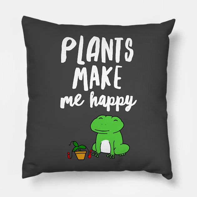 Plant's Make Me Happy Pillow by QuasaiBonsai