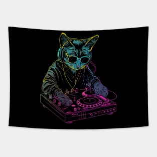 Cat DJ Trip Tapestry