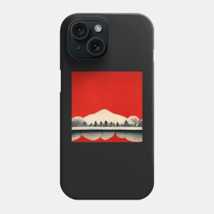 Red sky and Snow Japanese Chiyogami Pattern Phone Case