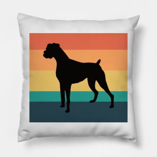 Vintage Sunset Boxer Dog Owner Gift Pillow