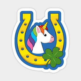 Cute Unicorn on St Patrick's Day Magnet