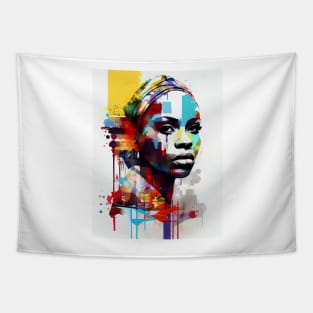 Abstract pop art style woman portrait Tapestry