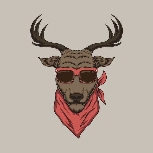 Cool Deer Head with Sunglasses by SLAG_Creative