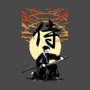 SAMURAI KANJI Sunset, Sword, Vintage, Japan T-Shirt