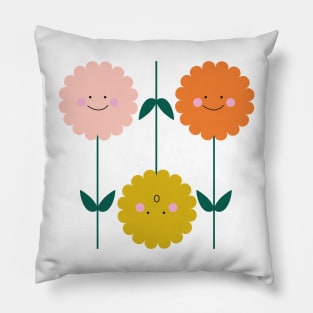 happy flowers enjoy life positive smile smiley faces humor funny cute nature Pillow