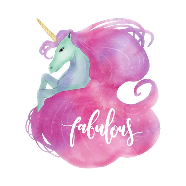 Fabulous Unicorn with Pink Mane by SandiTyche