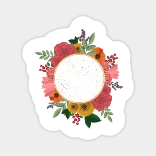 floral sticker label Magnet