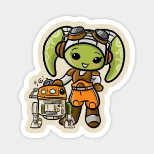 Cute Rebels: Space Mom and Chopper Magnet