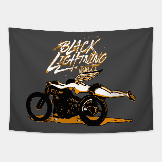 The Legendary Vincent Black Lightning Motorcycle Tapestry by MotorManiac