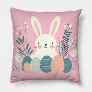 Nordic style Easter Bunny and Eggs Pillow