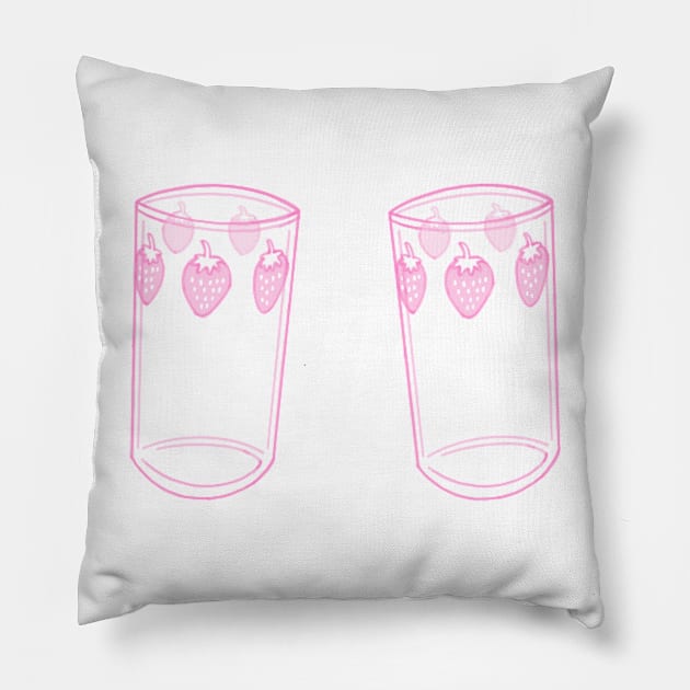 Nana anime strawberry glasses pastel pink Pillow by little-axii