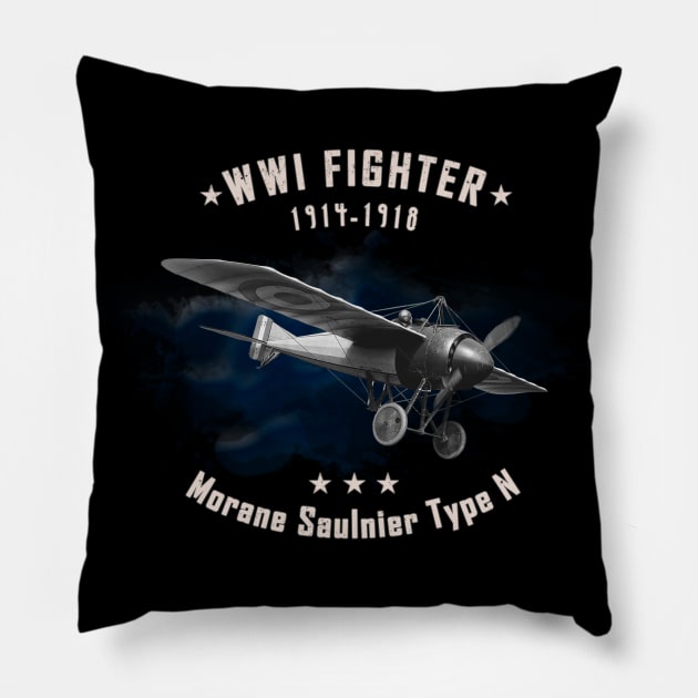 Morane Saulnier WWI Fighter aircraft Pillow by Jose Luiz Filho