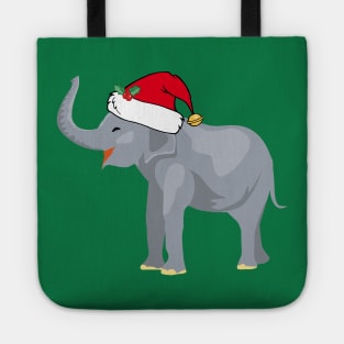 Cute Christmas Elephant Santa Claus Tote