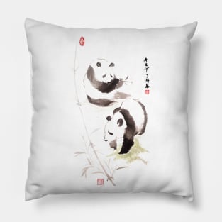 Two Pandas Pillow