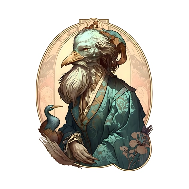 Art Nouveau Bearded Dodo Professor by entwithanaxe