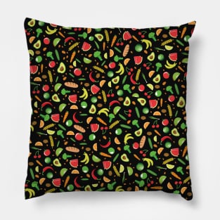 Fruits, Vegetables, Healthy Lifestyle. Vegan/Vegetarian Gift. Pillow