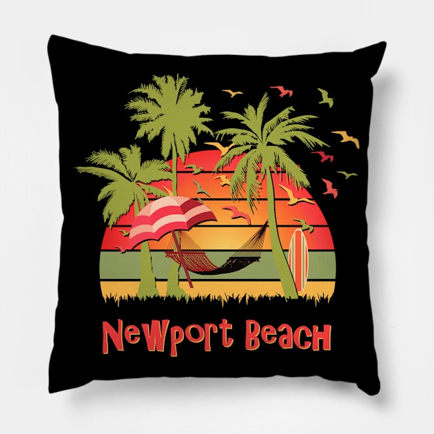 Newport Beach Pillow by Nerd_art