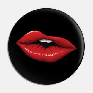 Kissable with red lips Pin