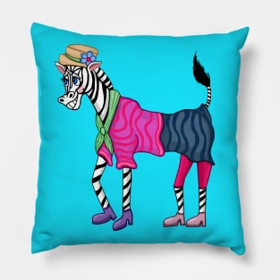 Stylish Fashionista Zebra Pillow