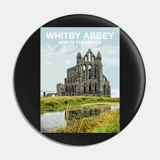 Whitby Abbey, North Yorkshire. Travel poster Pin