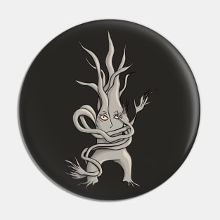 Spooky Tree Creature With Tangled Branches Pin