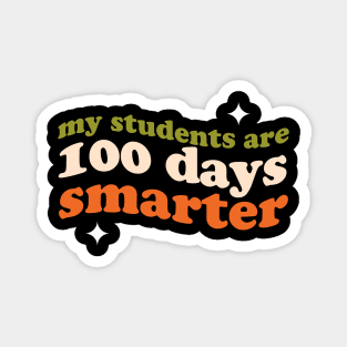 my student are 100 days smarter - retro Magnet