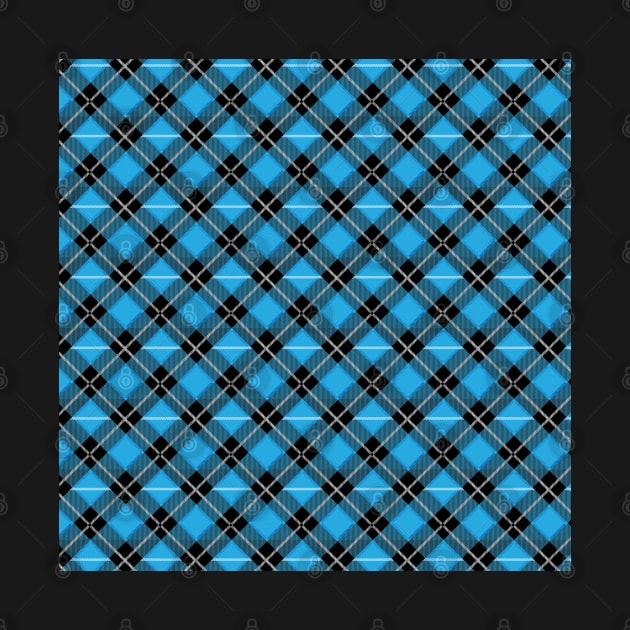 Diagonal Iight Blue and Black Flannel-Plaid Pattern by Design_Lawrence