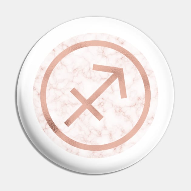 Rose Gold Marble Zodiac - Sagittarius Pin by BiscuitSnack