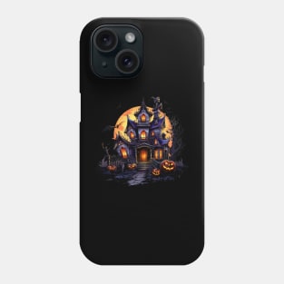 Full Moon behind the Haunted House Phone Case