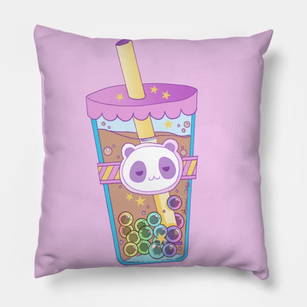 Panda  Boba Tea Pillow by JJ Dreaming