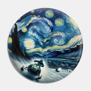 Snowmobiling Starry Night - Winter Sports Pin