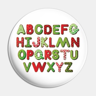 Christmas Alphabet ABCs Pre-K Kindergarten Teacher Student Pin