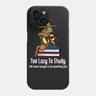 Lazy Sloth Guitarist Too Lazy To Study Books Phone Case