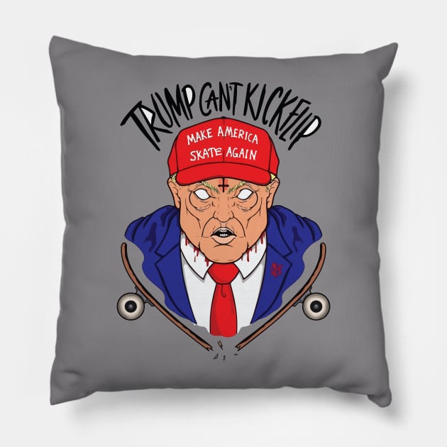 Trump Can't Kickflip Pillow by MurkyWaterz