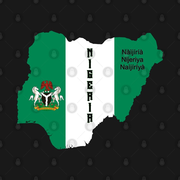 Nigeria flag & map by Travellers