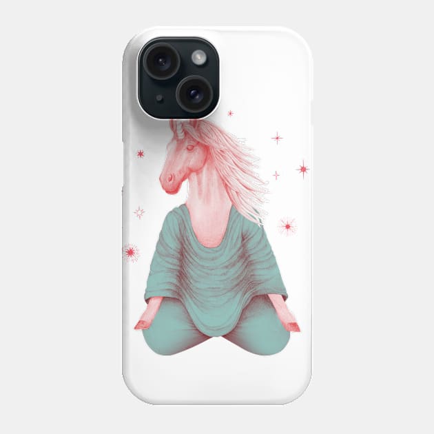 Meditating unicorn 1 Phone Case by KindSpirits