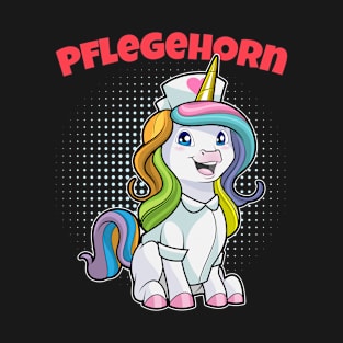 Pflegehorn Altenpflege Krankenpflege Einhorn T-Shirt