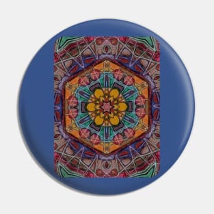 Hexagram Perplexagram Kaleidoscopic Mandala Pin