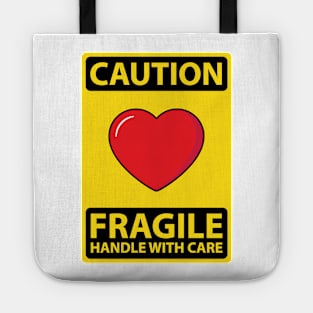 Caution Fragile Heart Tote