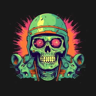 Cyberpunk Soldier Sci-Fi Skull T-Shirt