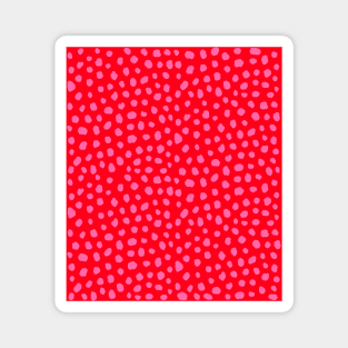 Red Dalmatian Print with Pink Spots Magnet