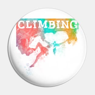 Climbing Girl Watercolor Pin