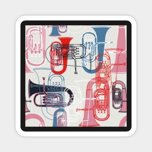 Tuba Tastic Repeat Pattern Magnet