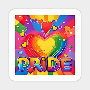 Pride -  Rainbow Heart Explosion I Magnet