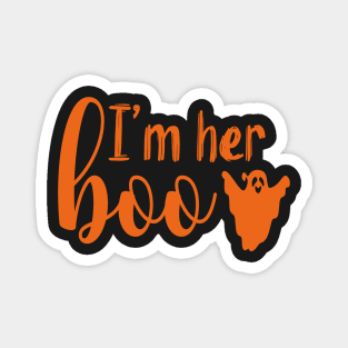 I'm Her Boo | Orange Text Couples Halloween Magnet