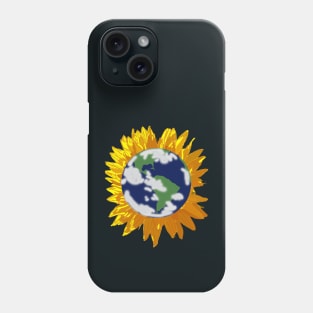 Sunflower Earth Abstract Hybrid Phone Case