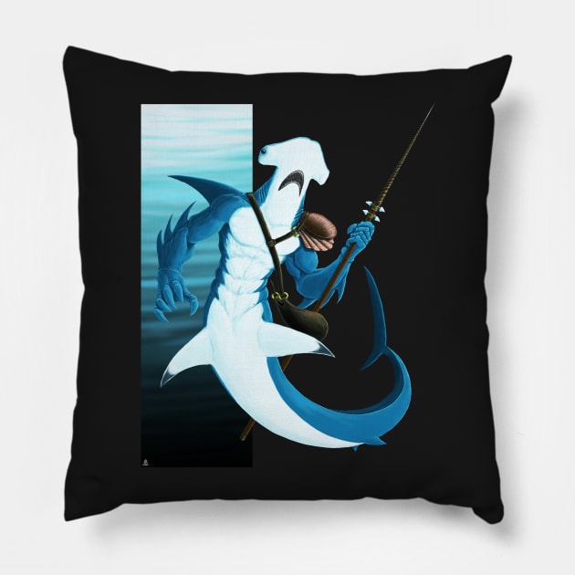 Hammerhead Merfolk Pillow by adefelice