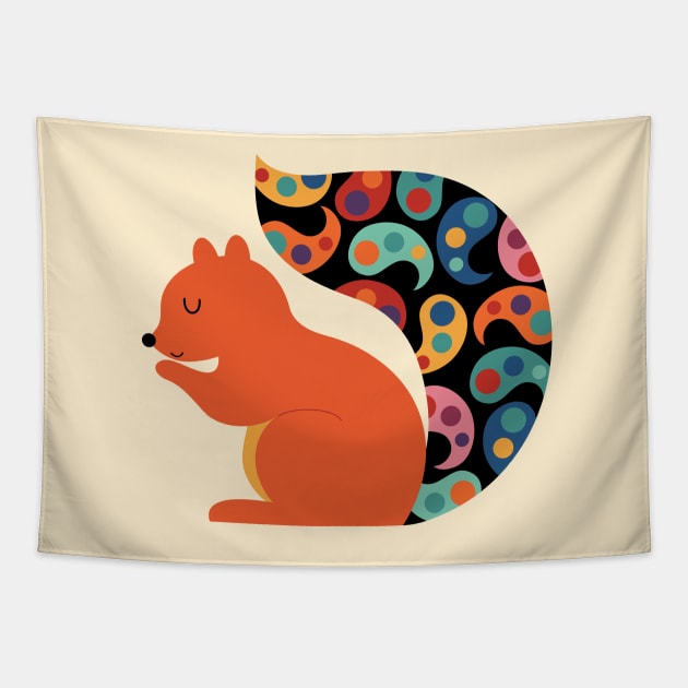 Paisley Squirrel Tapestry by AndyWestface