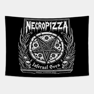 Necro Pizza - Infernal Oven - Black Metal Pentagram Tapestry