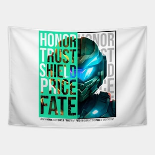 Halo game quotes - Master chief - Spartan 117 - Half white v2 Tapestry